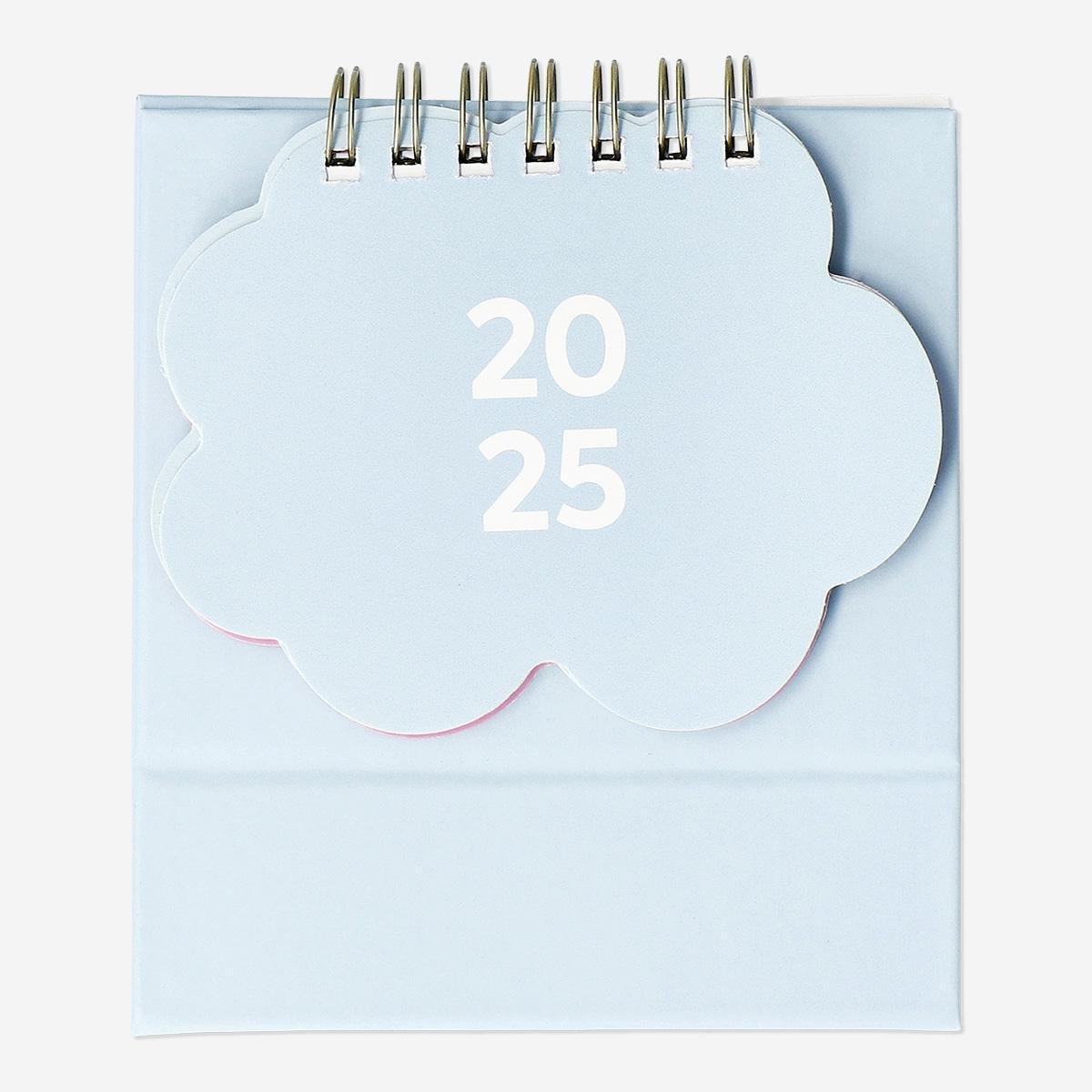 Blue cloud desk calendar - English
