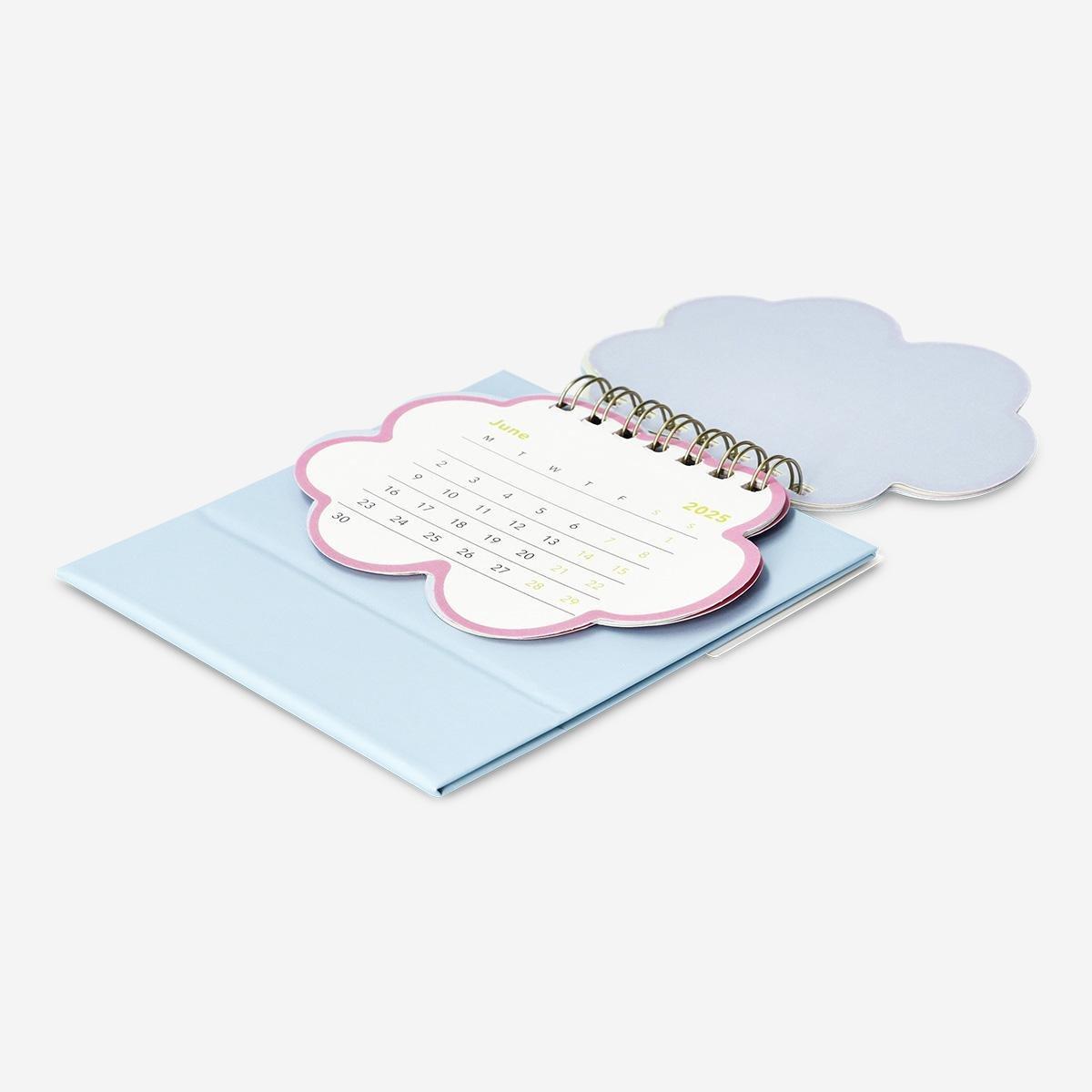 Blue cloud desk calendar - English
