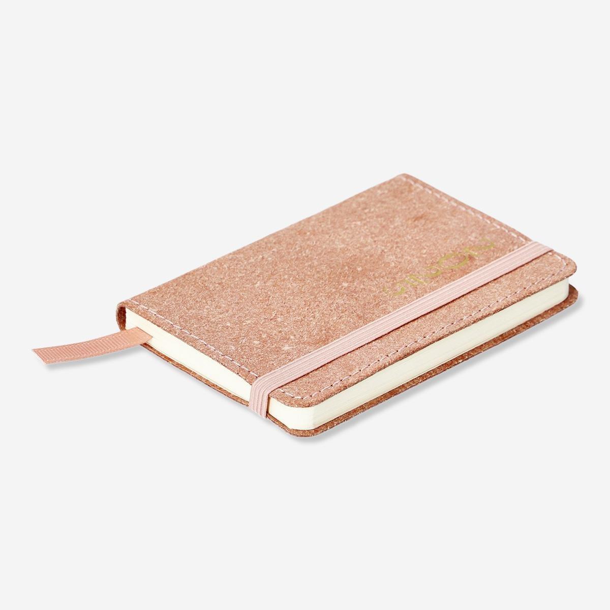 Pink leather-bound weekly diary - English