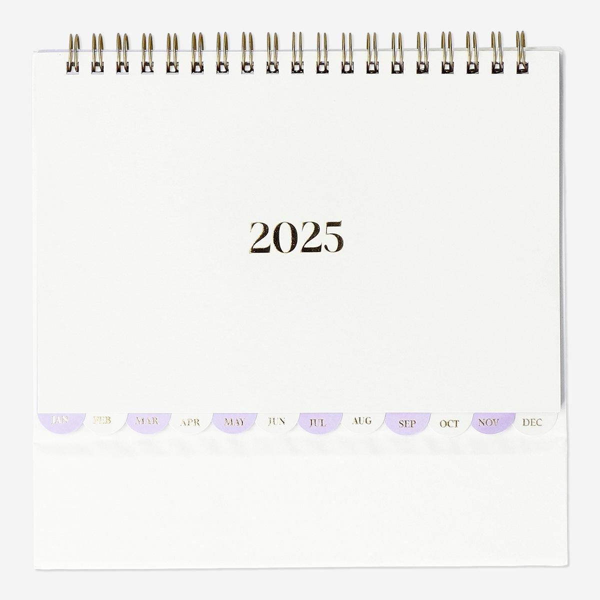 White spiral desk calendar - English