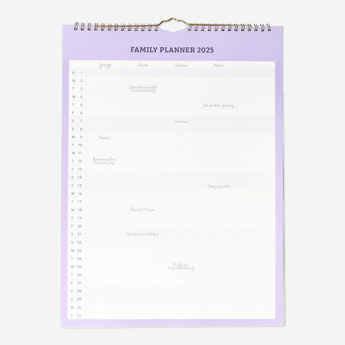 Purple family planner
