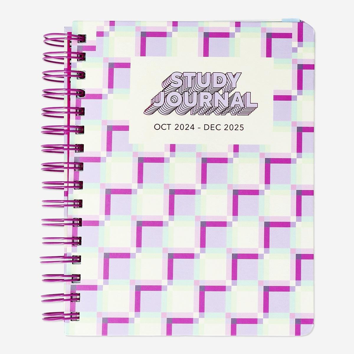 Multicolour checkered study planner - English