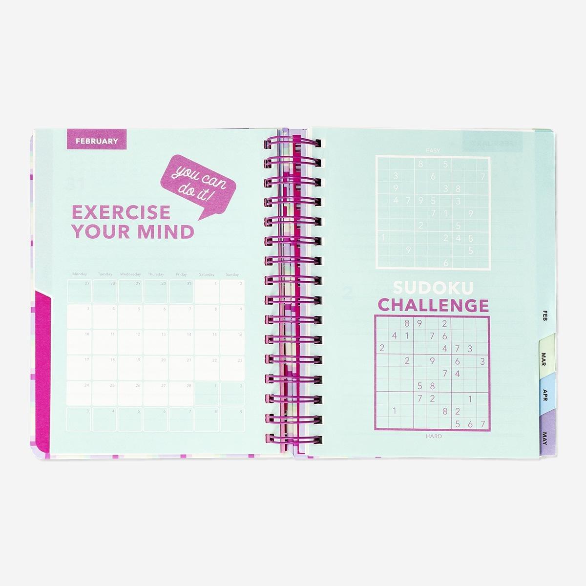 Multicolour checkered study planner - English