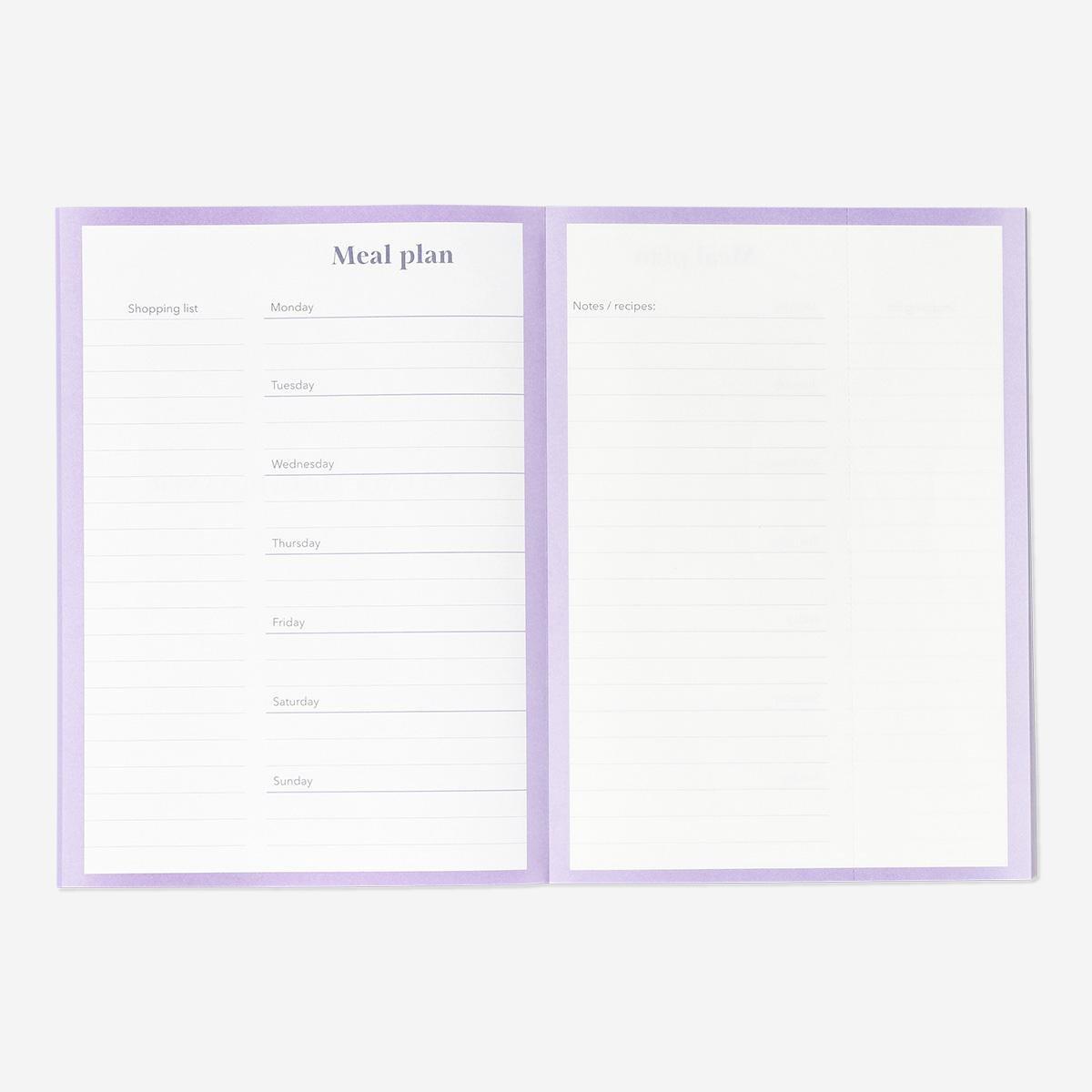 Purple meal planner A5 - English
