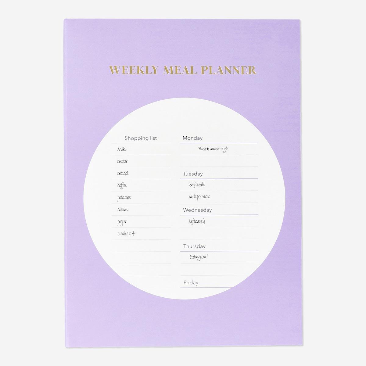Purple meal planner A5 - English