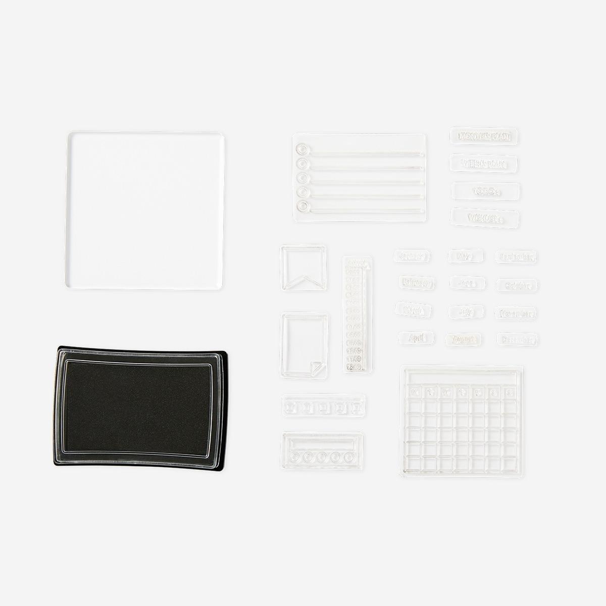 Multicolour silicone planning stamps - 23 pcs