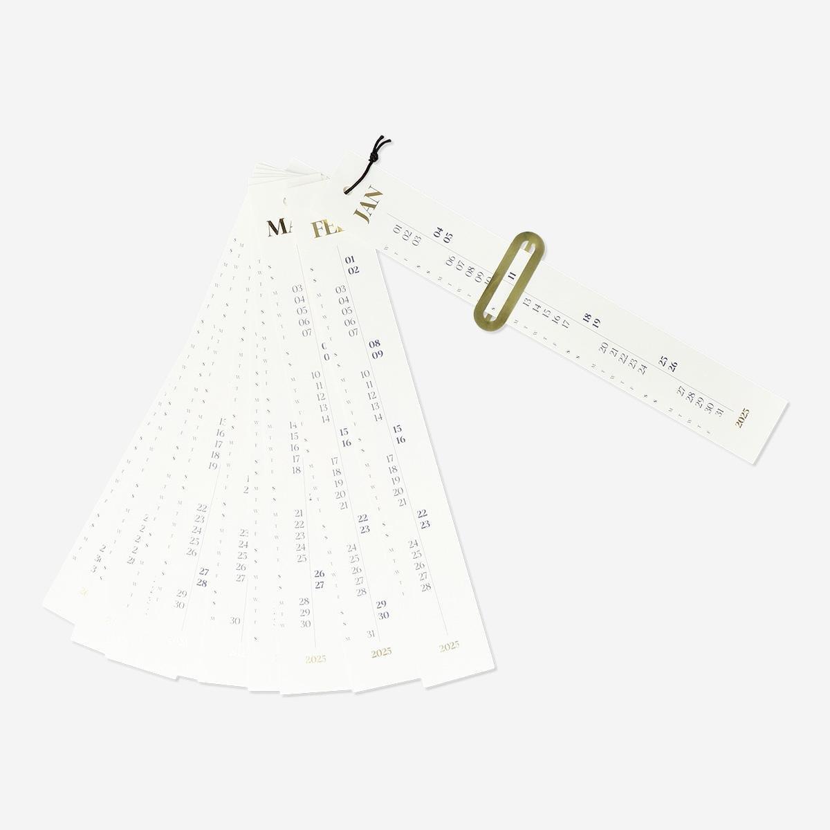 Multicolour metal marker monthly calendar