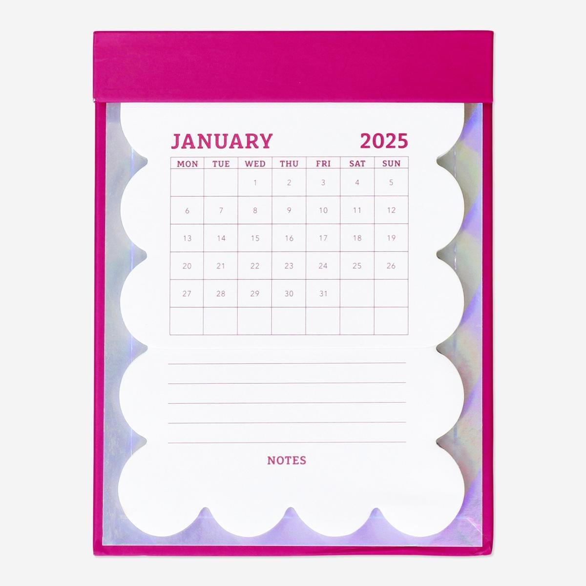 Multicolour scalloped monthly calendar