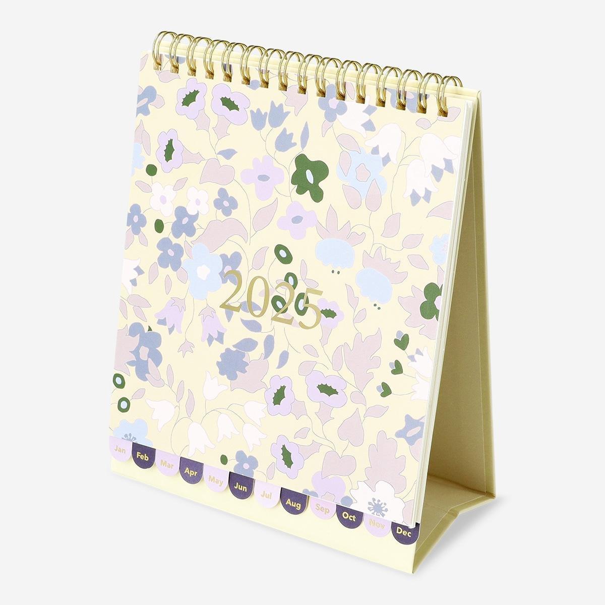 Multicolour floral desk calendar - English