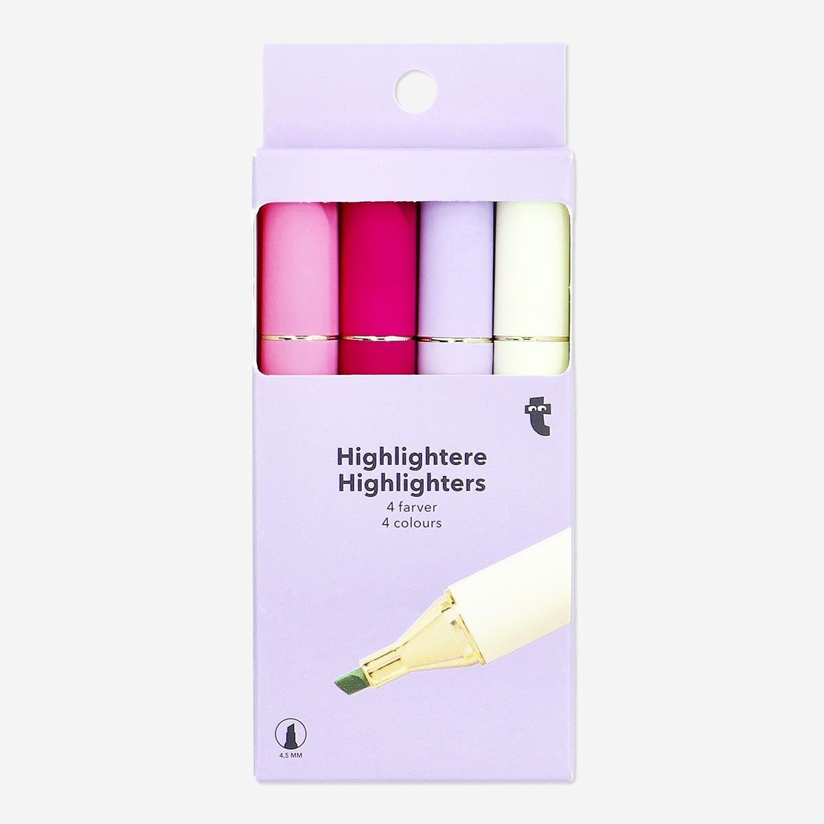 Multicolour lipstick-shaped highlighters - 4 pcs