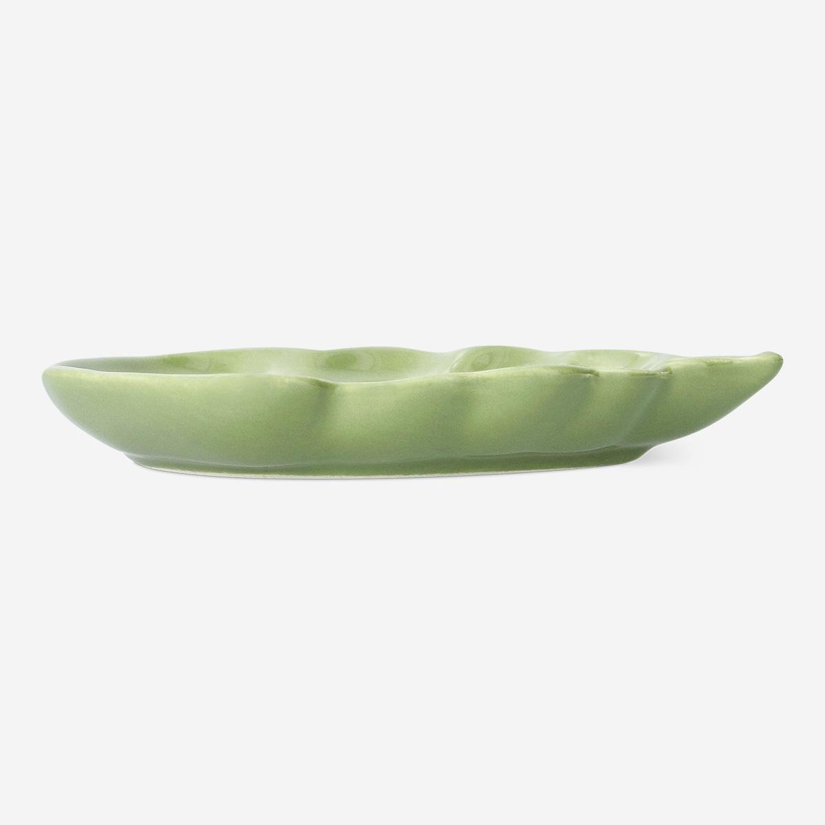 Green Small Leaf-Shaped Dish