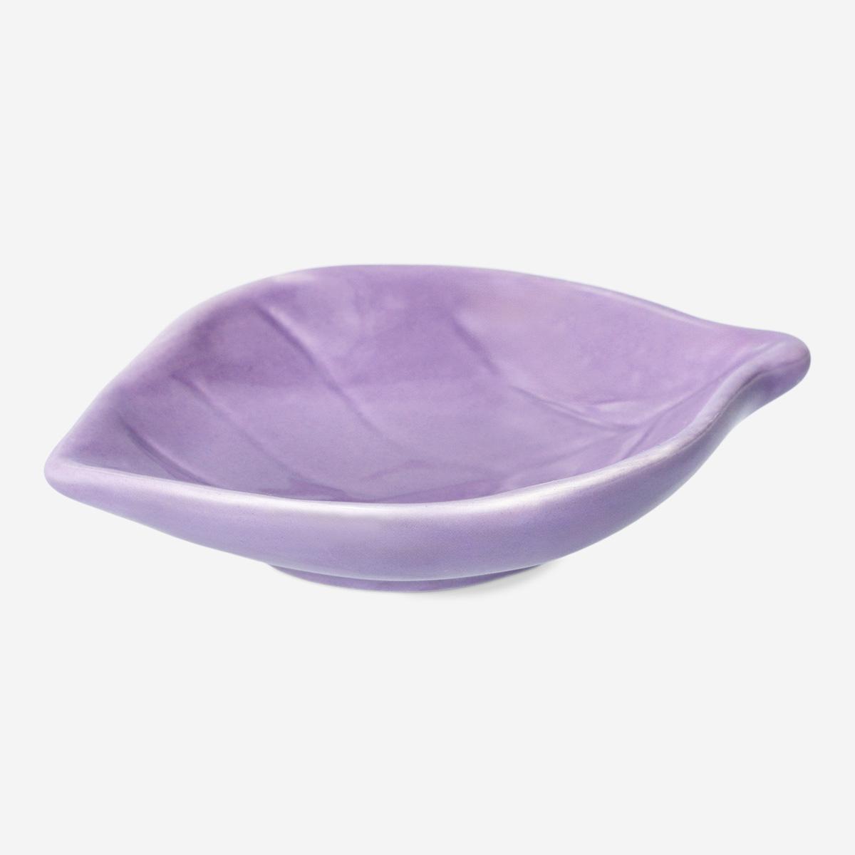 Purple Leaf-Shaped Dish