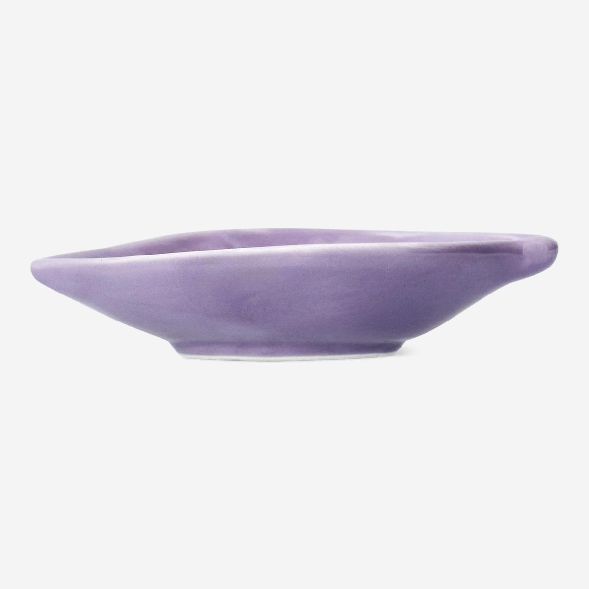 Purple Leaf-Shaped Dish