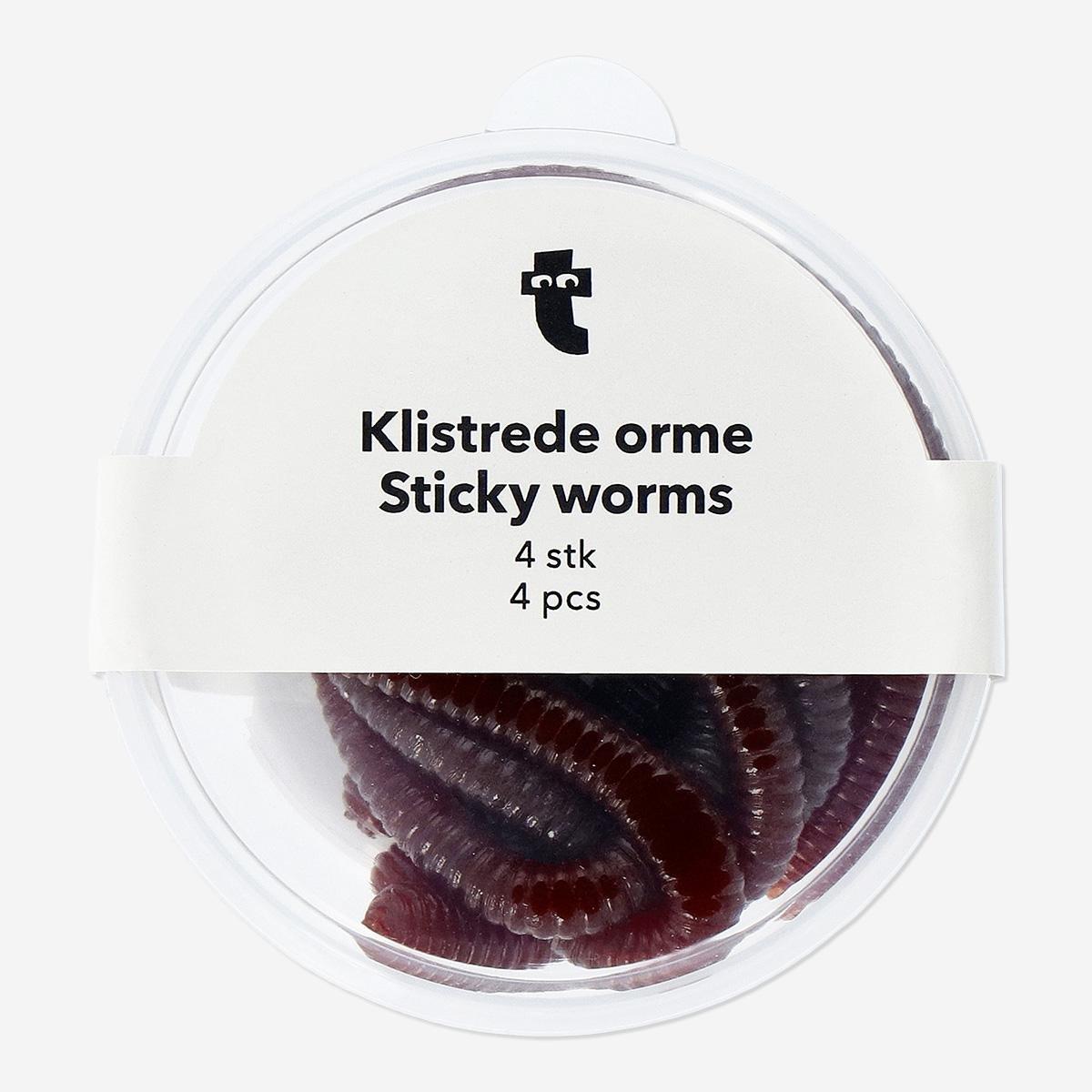 Brown Sticky Worms . 4 Pcs