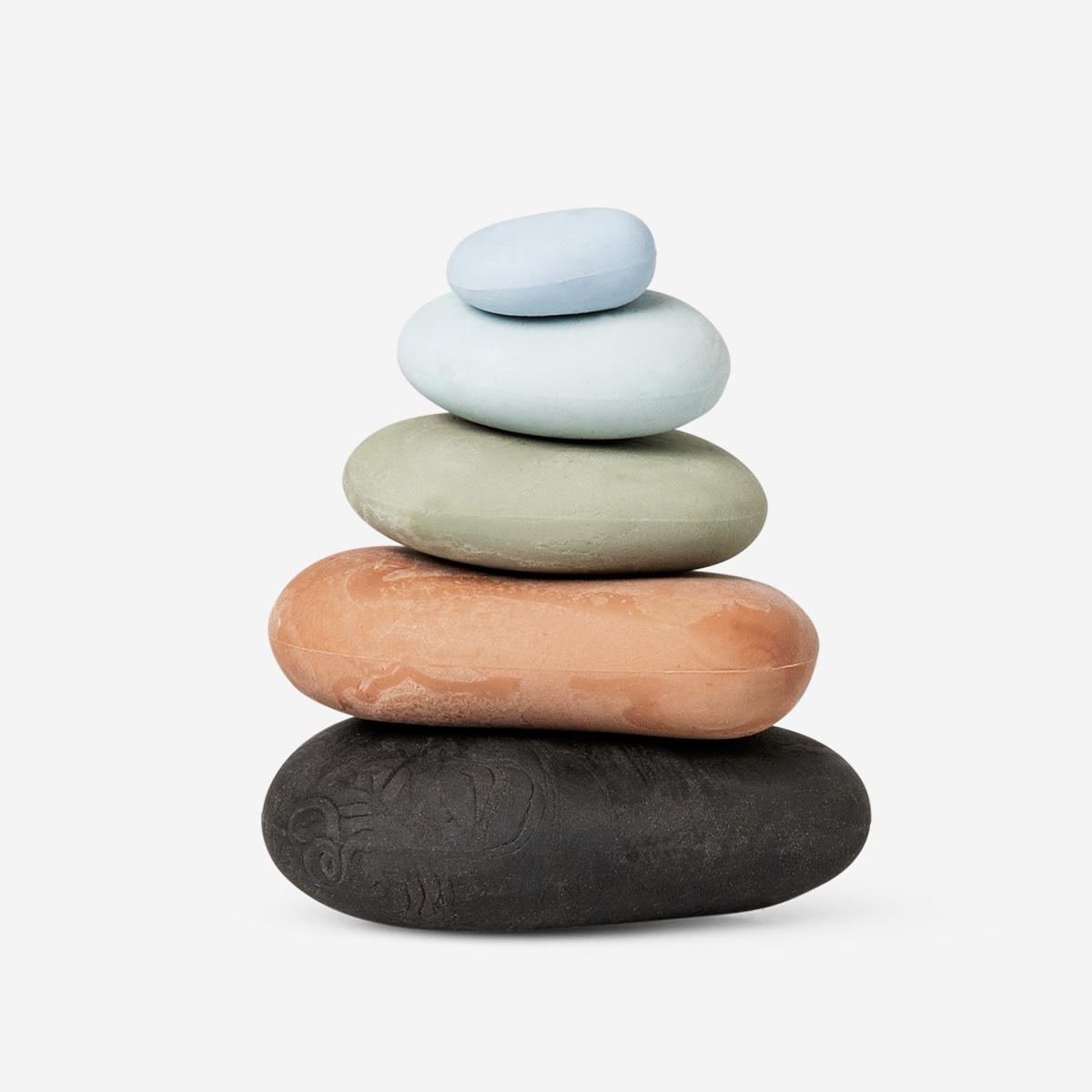 Multicolour erasers as pebbles, 5 pcs
