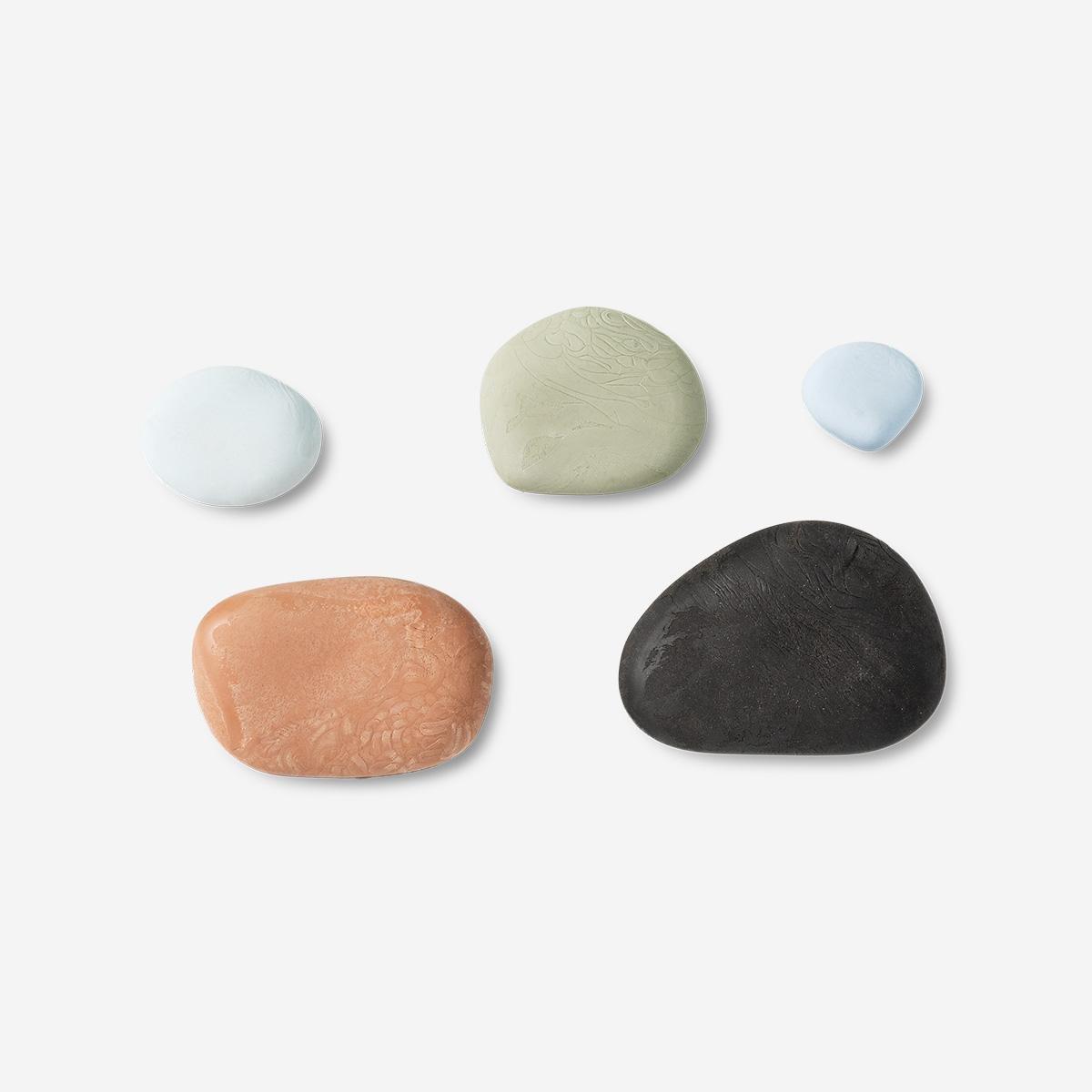 Multicolour erasers as pebbles, 5 pcs