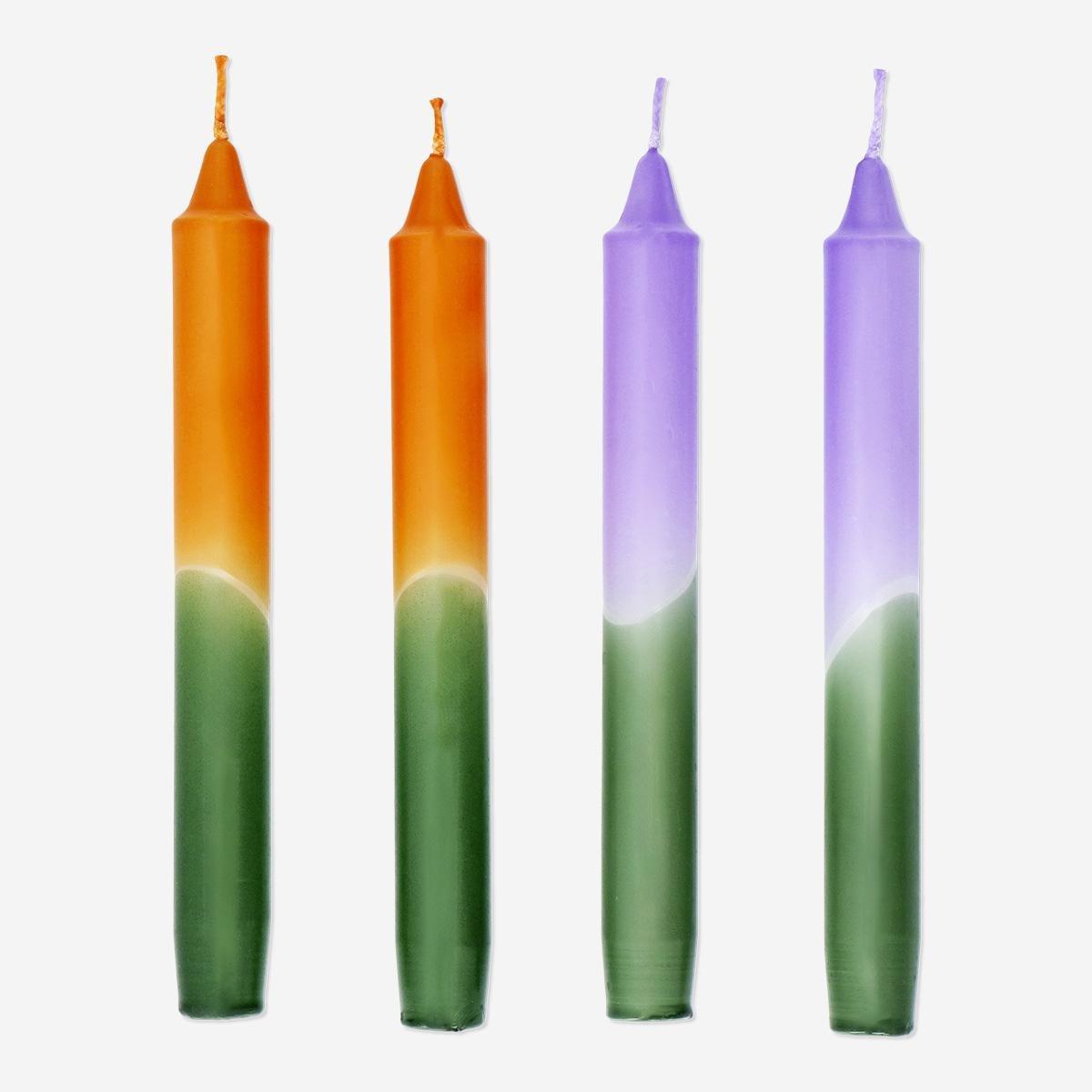 Multicolour Tapered Candles . 4 Pcs