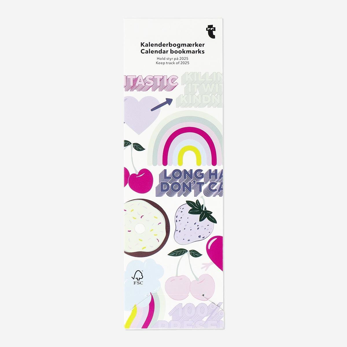 Multicolour calendar bookmarks - English