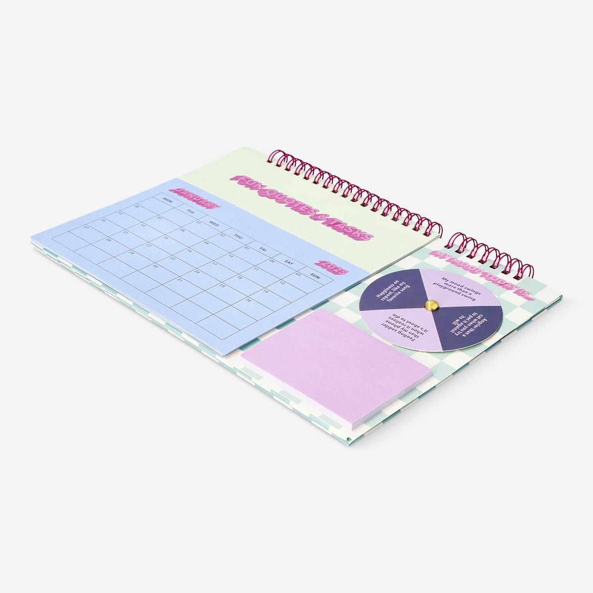 Multicolour monthly tasks desk calendar - English