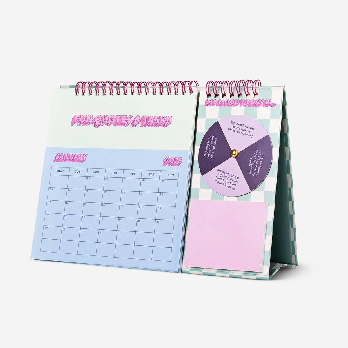 Multicolour monthly tasks desk calendar - English
