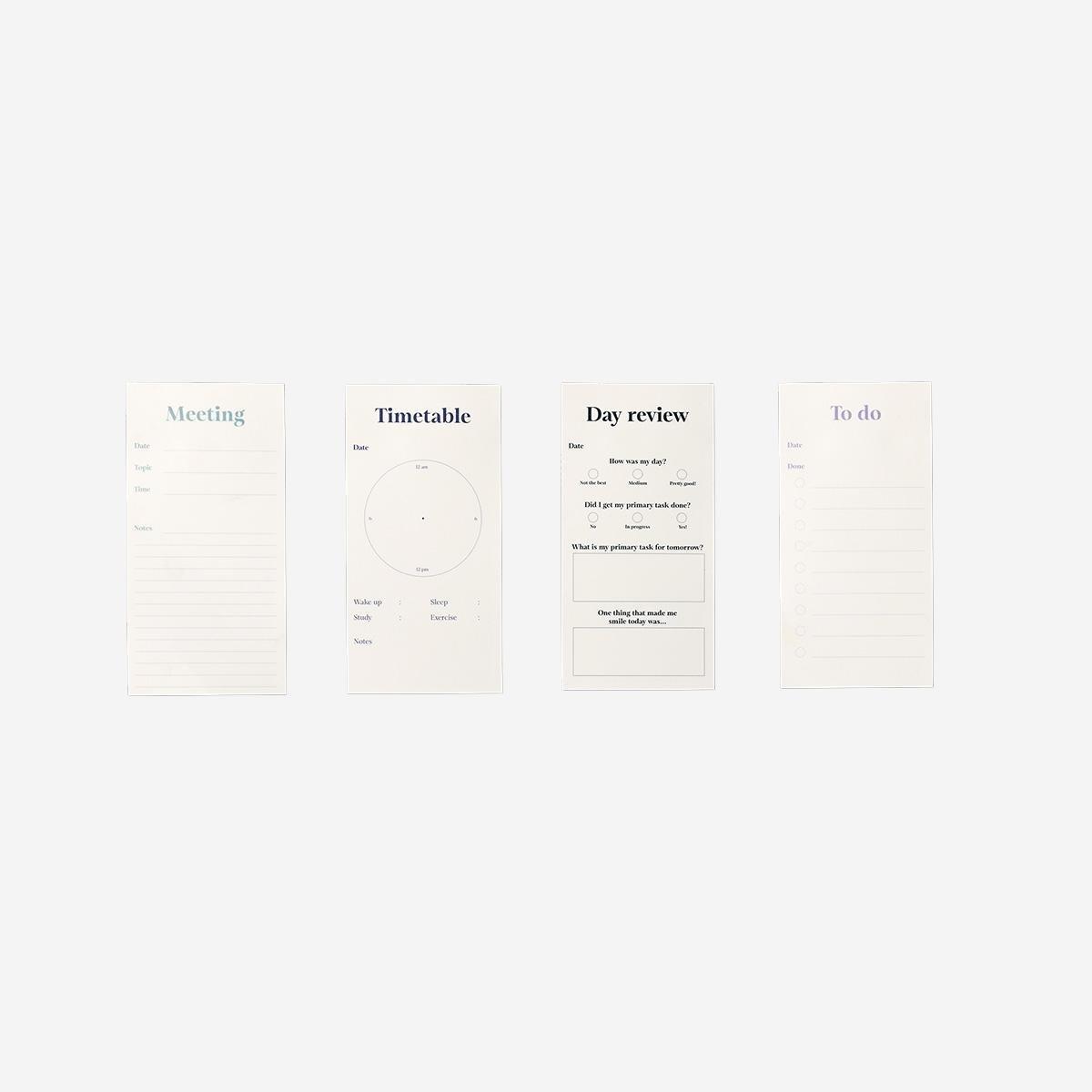 Multicolour planner pads in English - 4 pcs