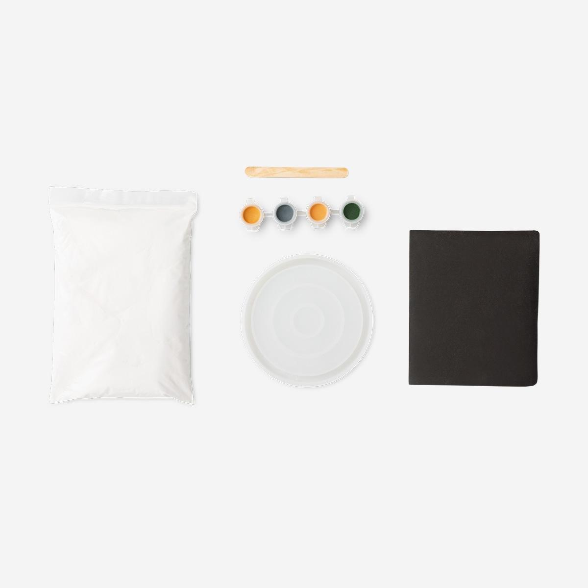 Multicolour diy plaster trinket tray