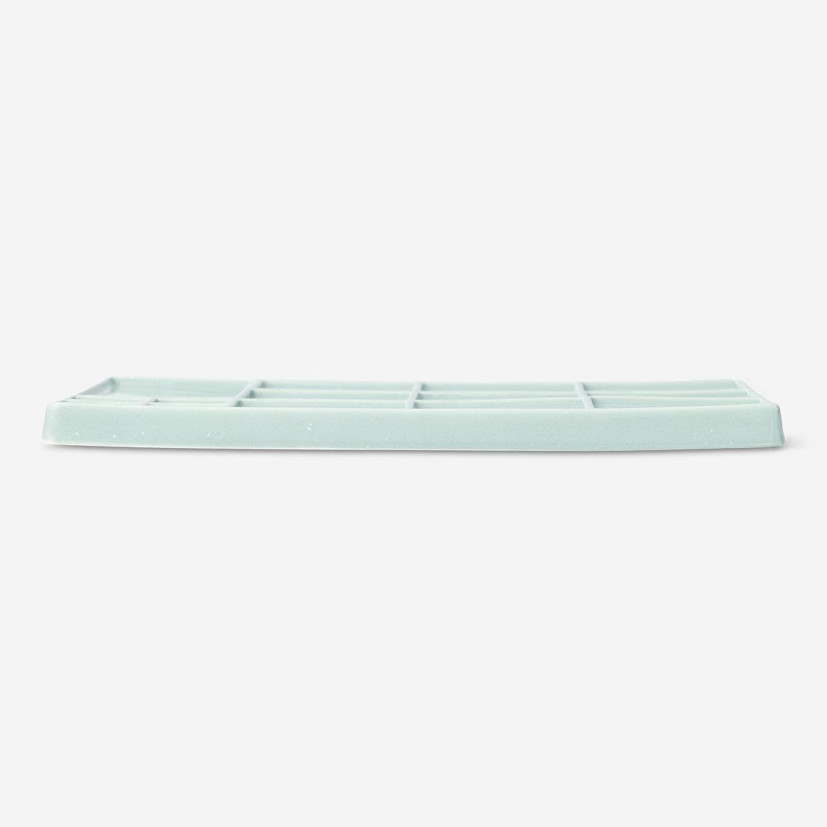 Blue ceramic mixing palette, large