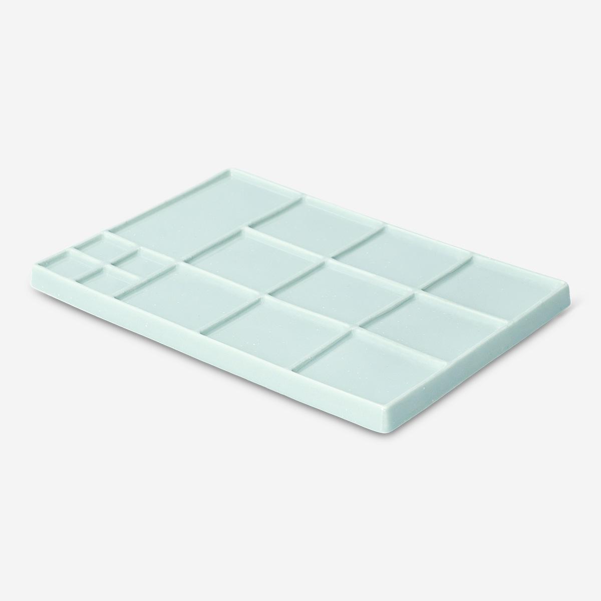 Blue ceramic mixing palette, large