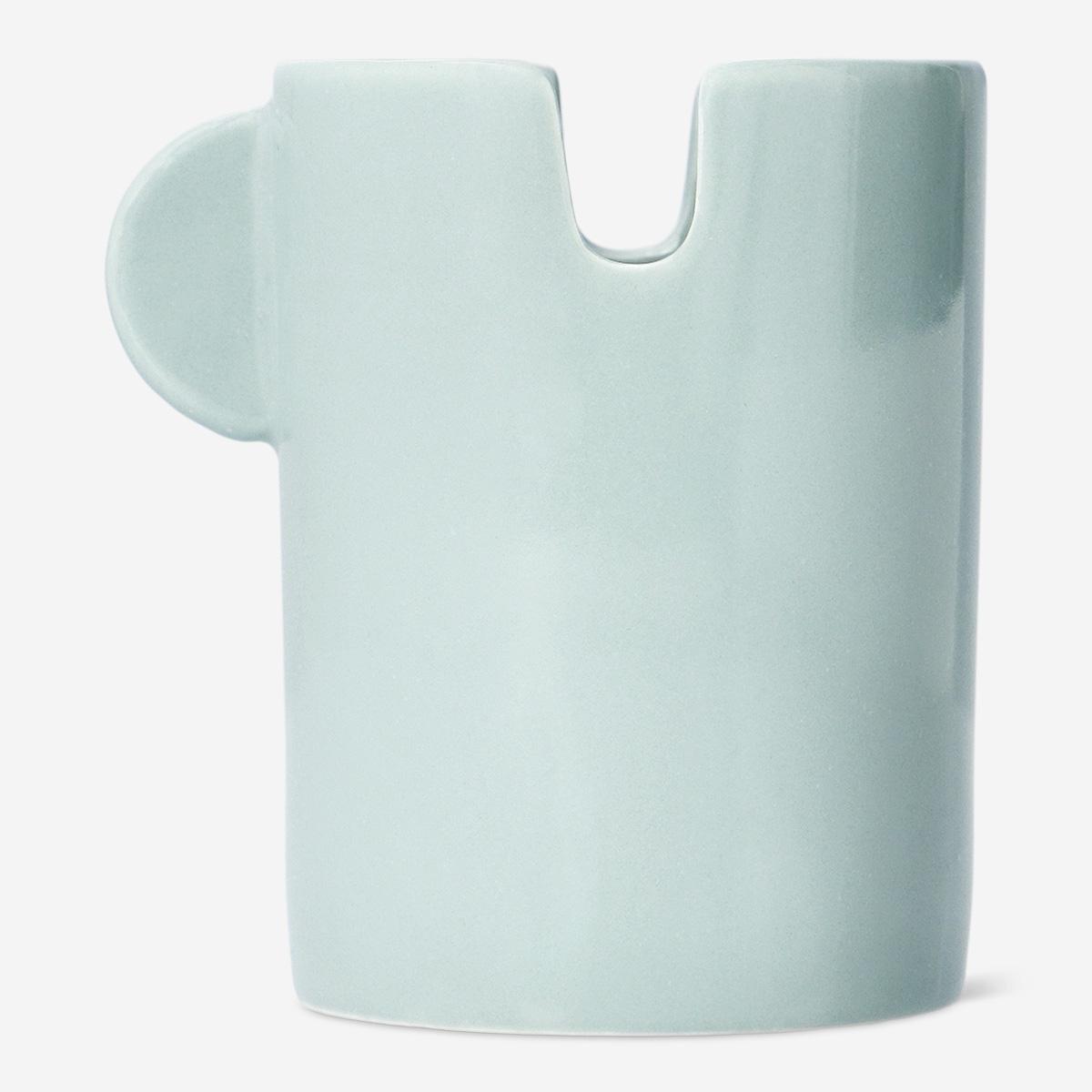 Blue ceramic paintbrush holder