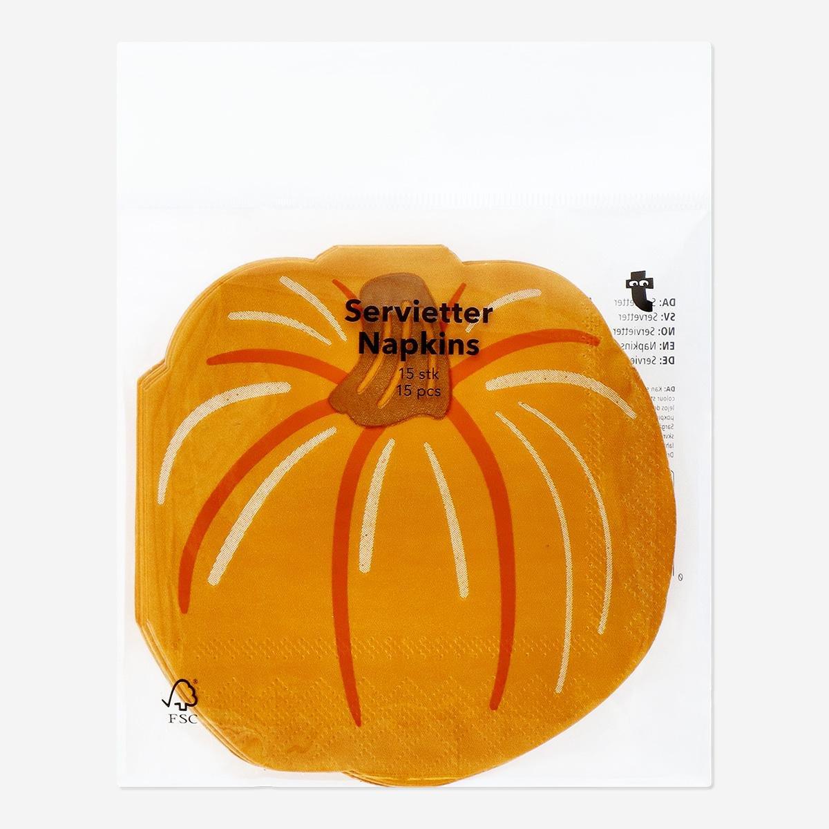 Orange Pumpkin Napkins. 15Pcs