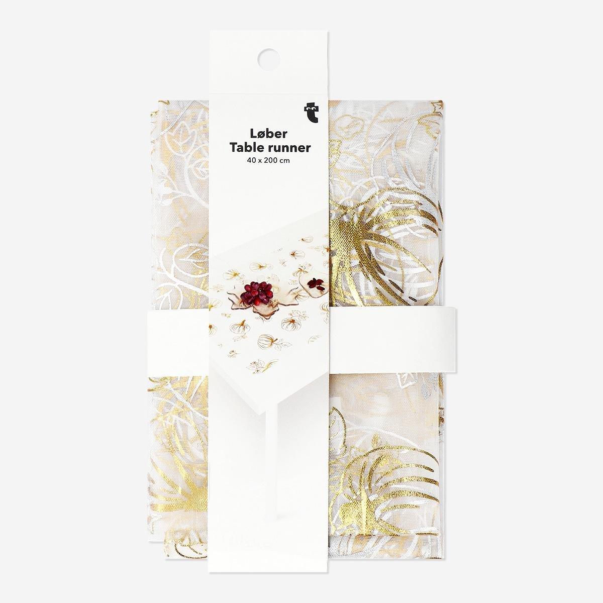 White Autumn Table Runner