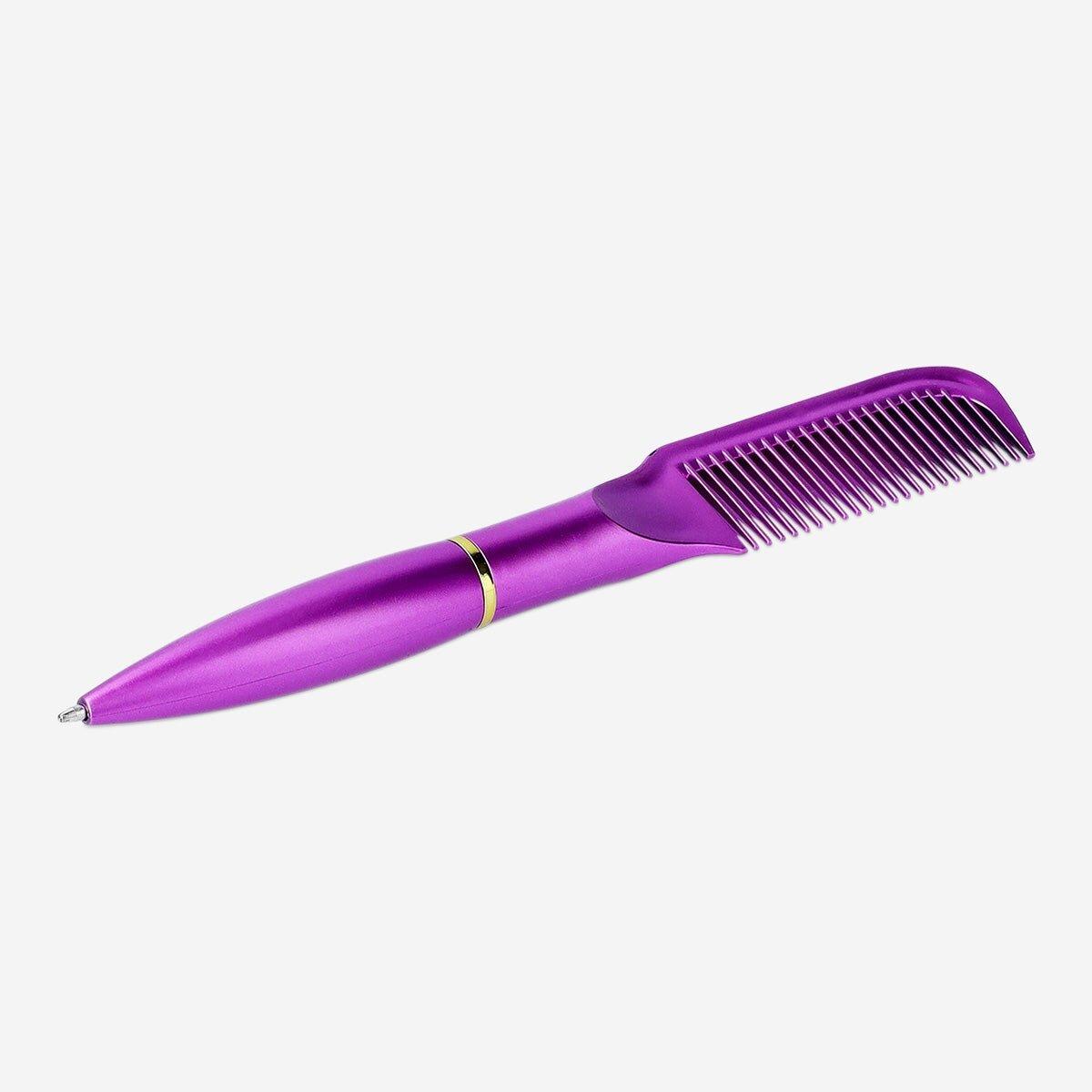 Pink Ballpoint Pen With Comb