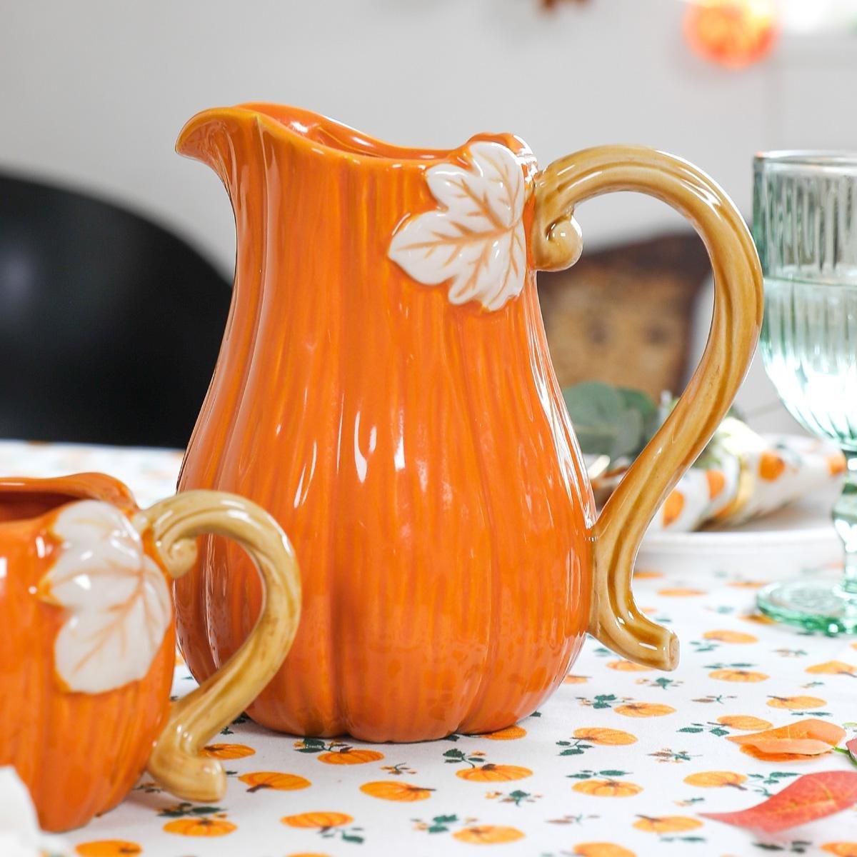 Orange Pumpkin Jug - 800 Ml