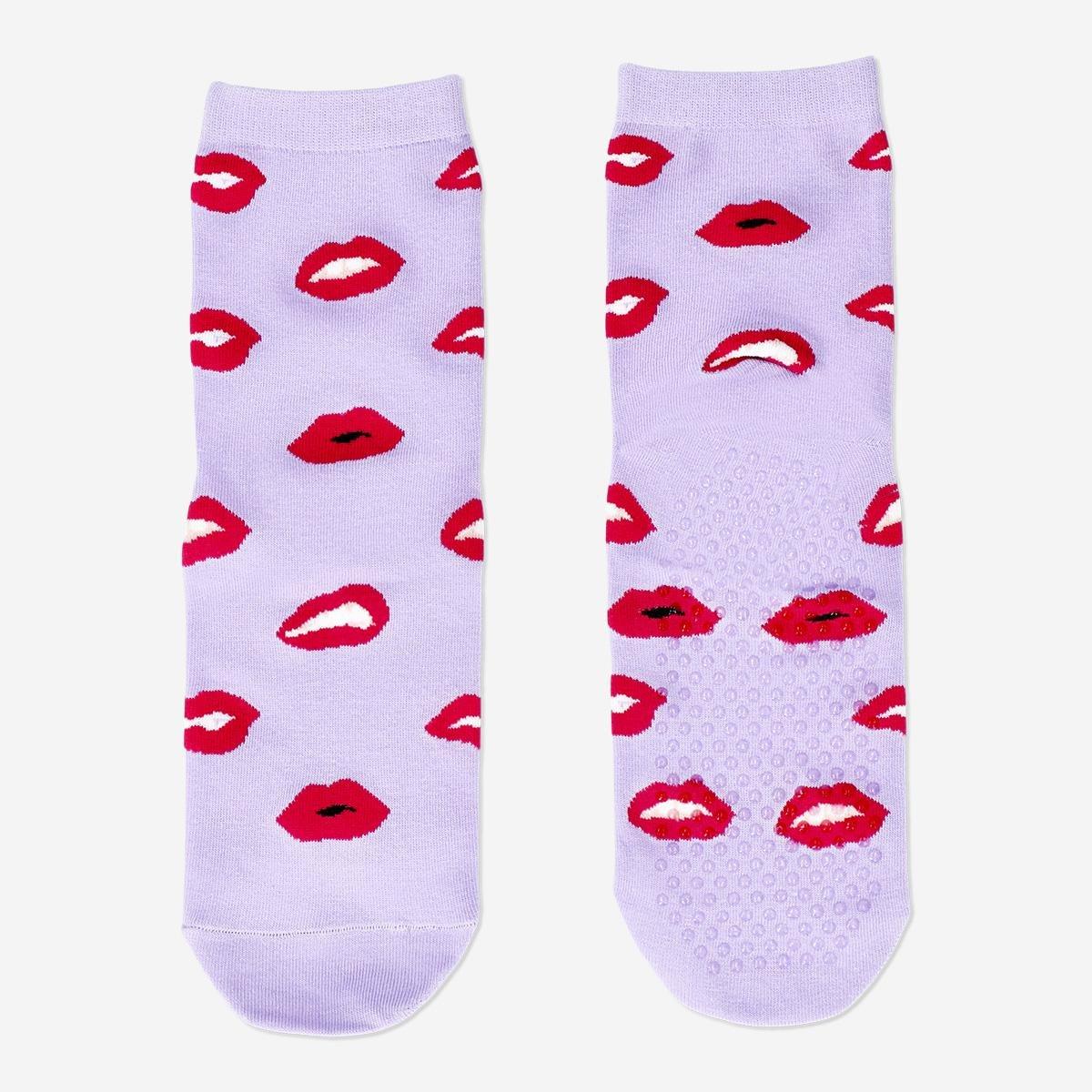 Pink Printed Anti-Slip Socks