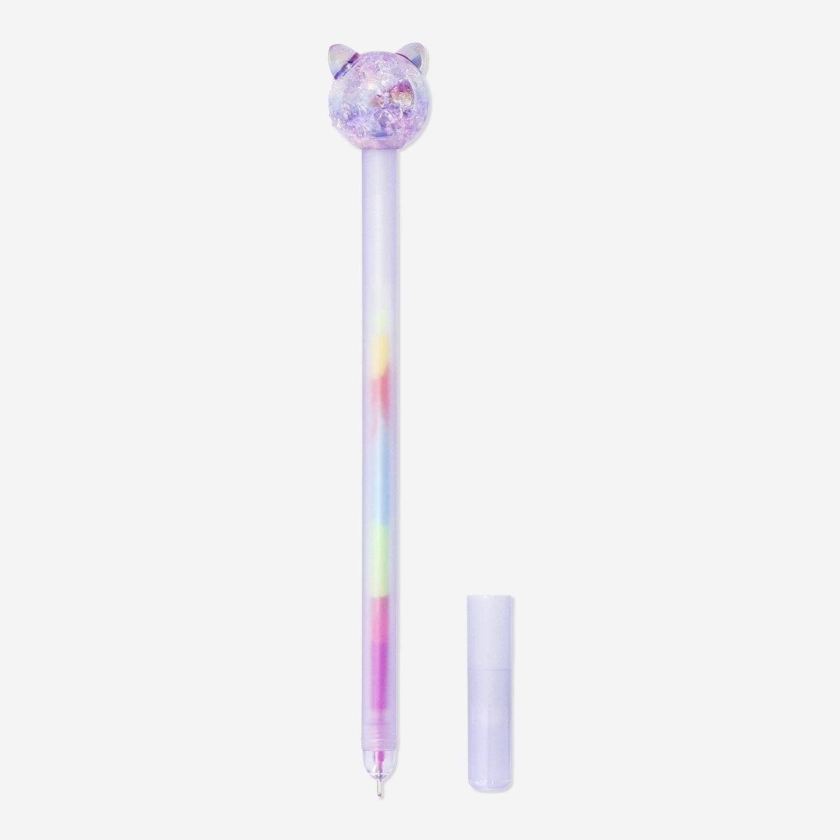 Multicolour Cat-Shaped Multicolour Ink Gel Pen