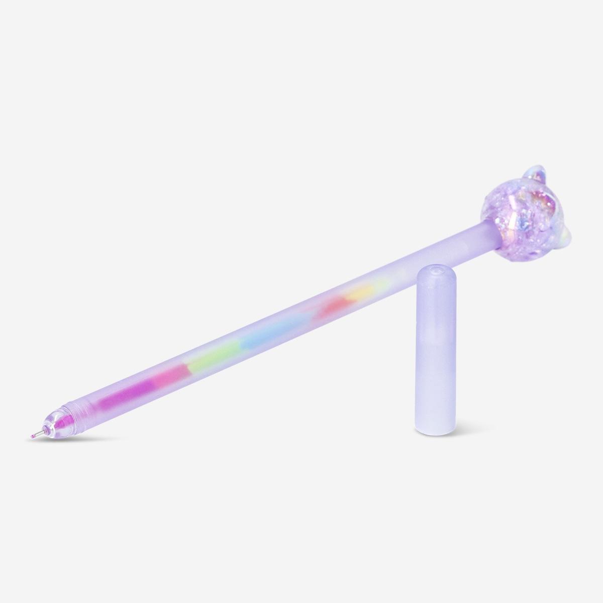 Multicolour Cat-Shaped Multicolour Ink Gel Pen
