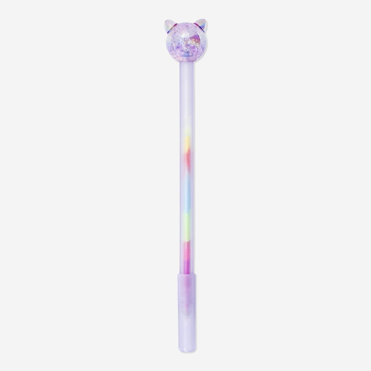Multicolour Cat-Shaped Multicolour Ink Gel Pen