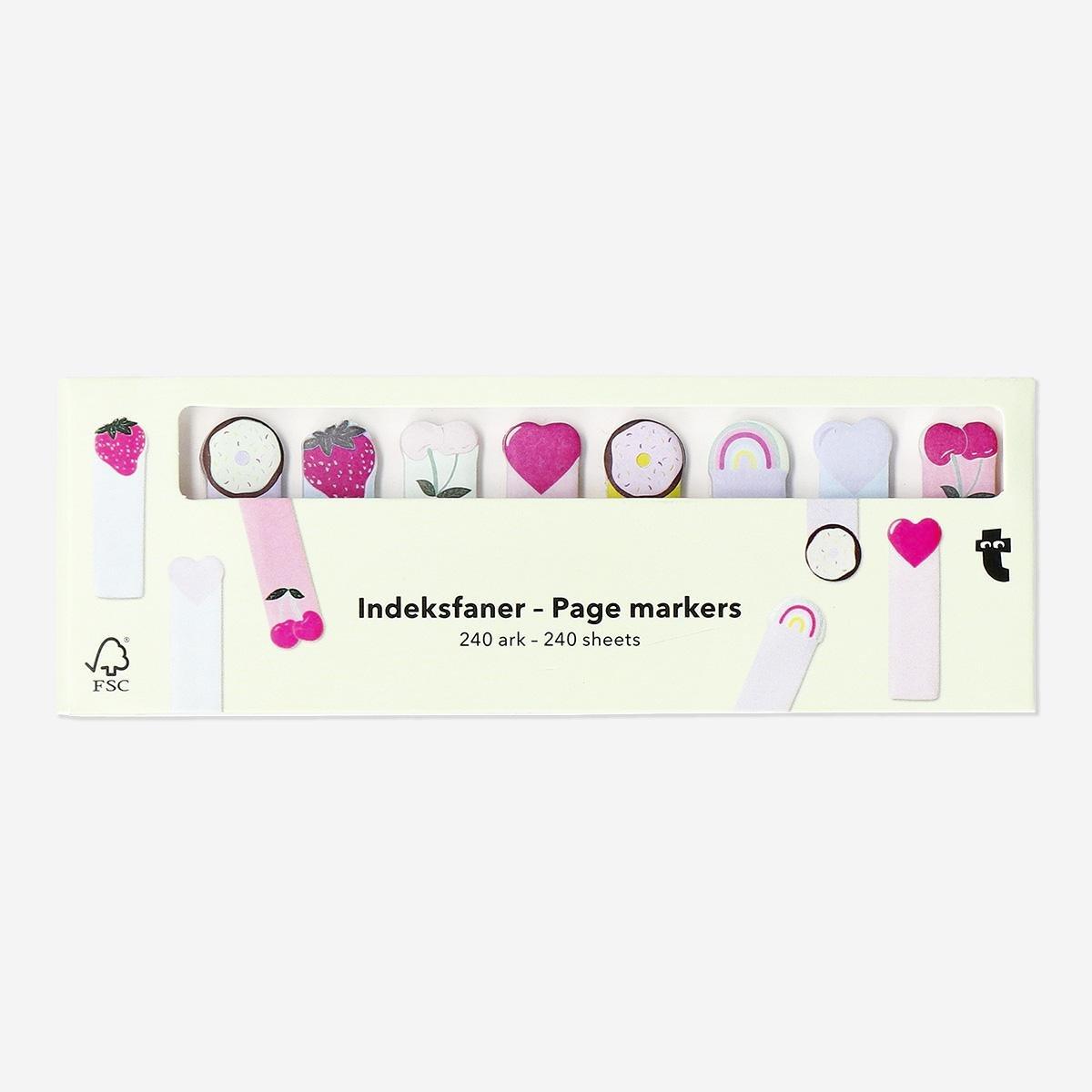 Mutlcolour page markers with icons