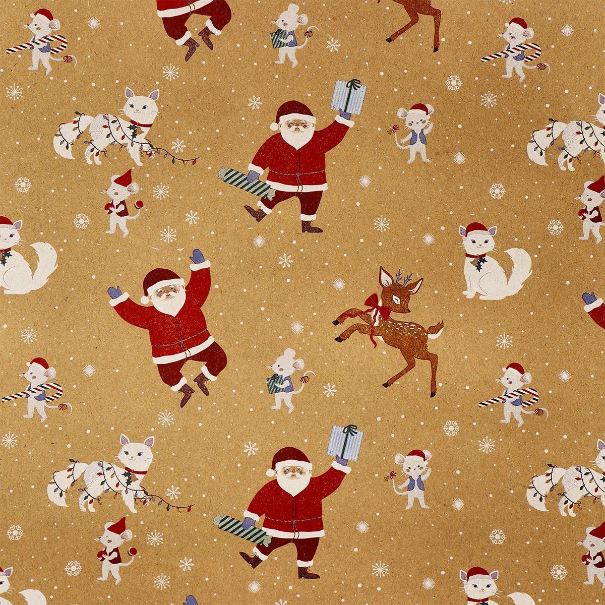 Multicolour Santa Claus Wrapping Paper - 400Cm