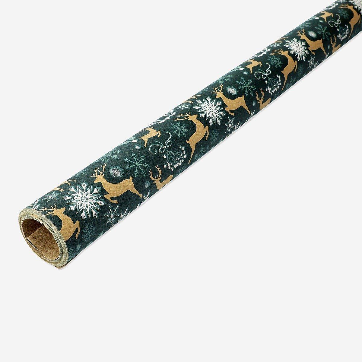 Multicolour 400 cm wrapping paper - reindeer