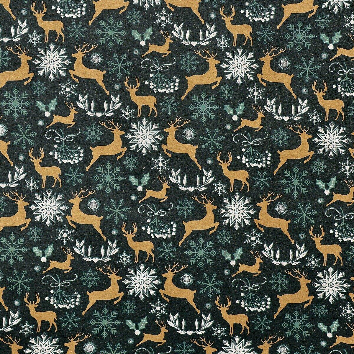 Multicolour 400 cm wrapping paper - reindeer