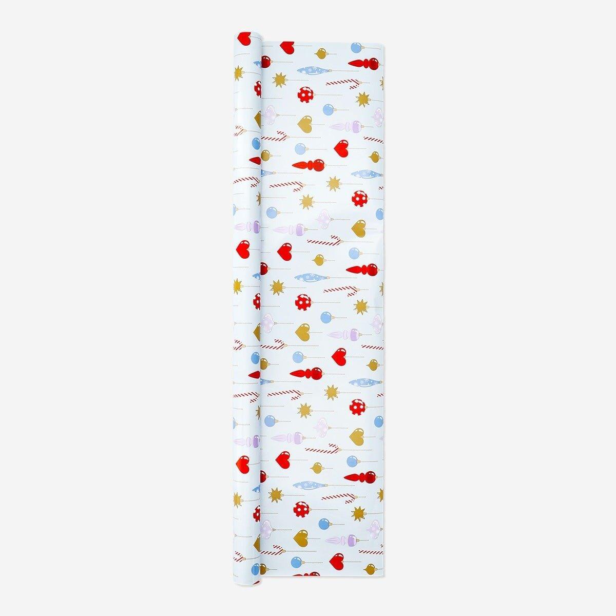 Multicolour set of wrapping paper with christmas motifs - 3 pieces