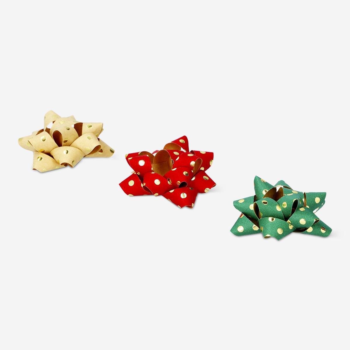 Multicolour christmas bows - 15 pcs
