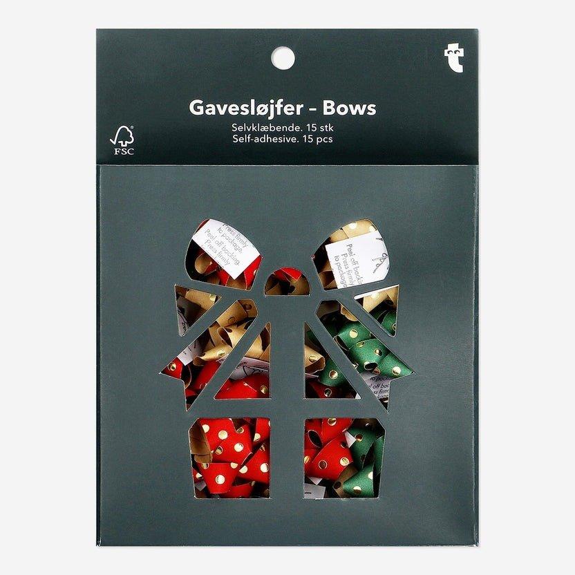 Multicolour christmas bows - 15 pcs