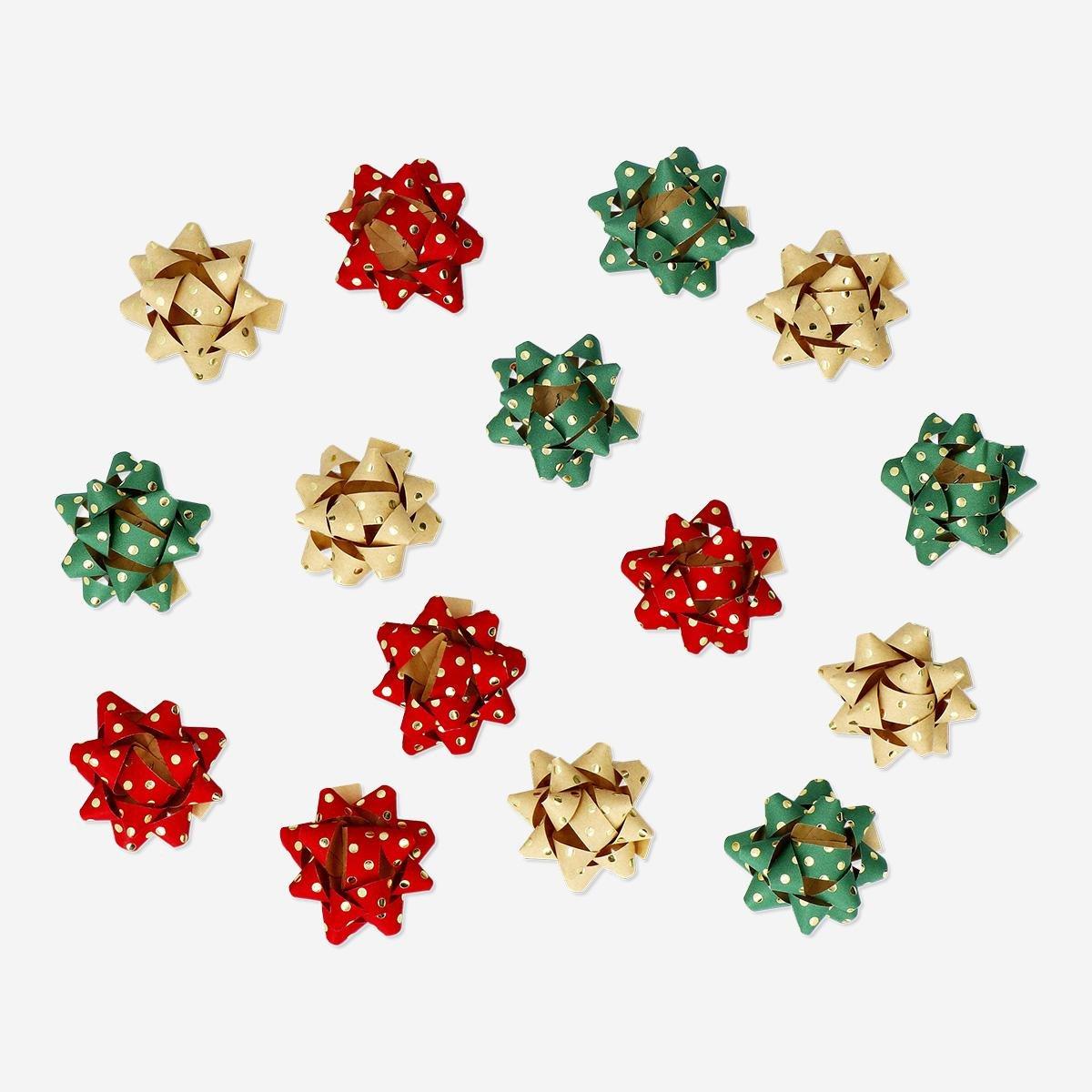 Multicolour christmas bows - 15 pcs