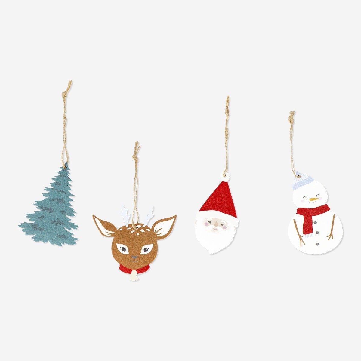 Multicolour gift tags with christmas motifs - 4 pcs