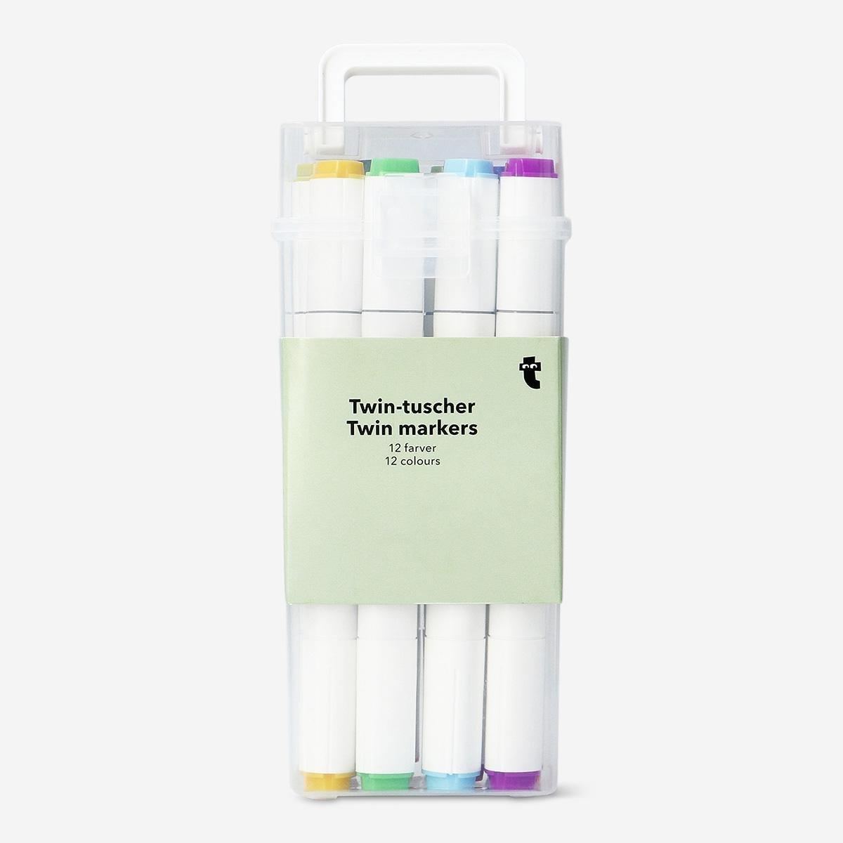 Multicolour Twin Markers - 12 Pcs