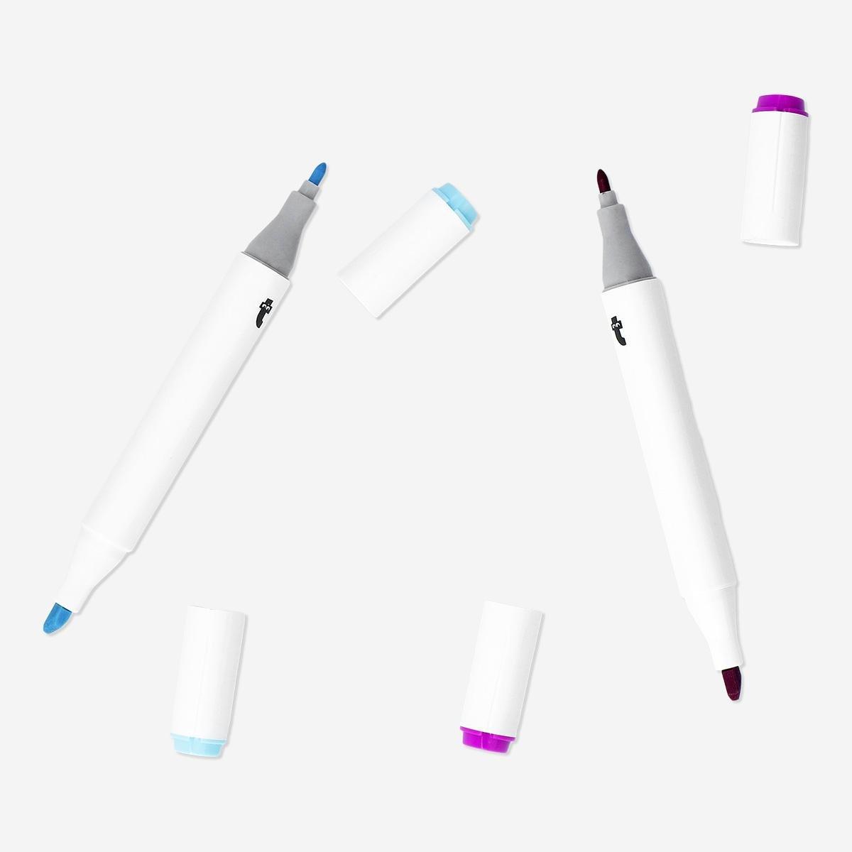 Multicolour Twin Markers - 12 Pcs