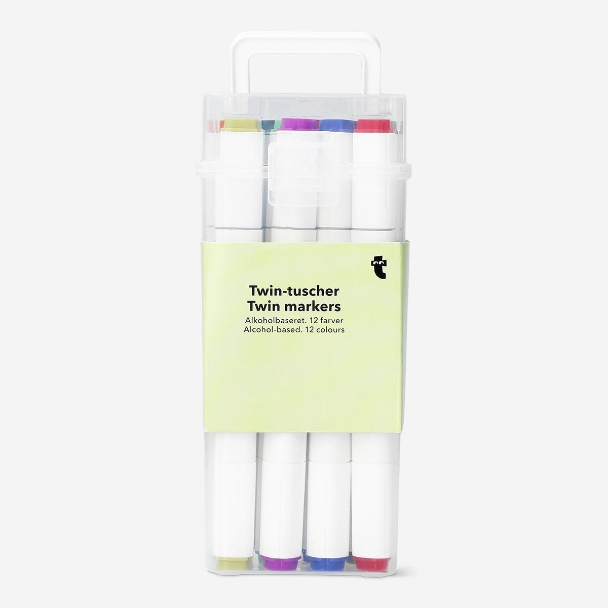 Multicolour Twin Markers - 12 Pcs