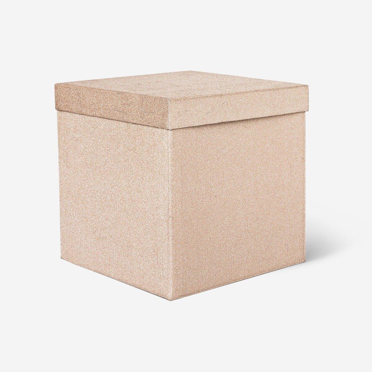 Brown foldable glitter gift box